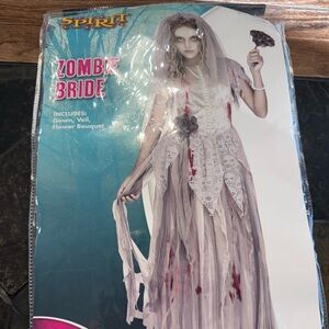 Spirit Halloween Brand, Zombie Bride Child Costume, Kid’s Gown Size XL, Dress Up